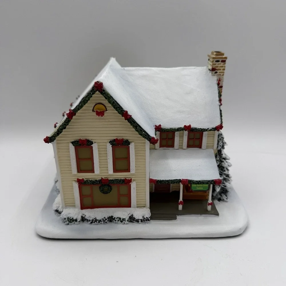 Vintage John Deere Creek Hawthorne Village Light Up Christmas‎ Farm House 2007